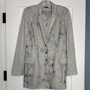 Anne Fontaine Gray Embroidered Blazer Jacket